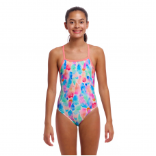 Дитячий спортивний купальник Funkita Girl's Tie Me Tight One Piece Tickle Pink (FKS036G72155) розмір 14 рожевий пір'я
